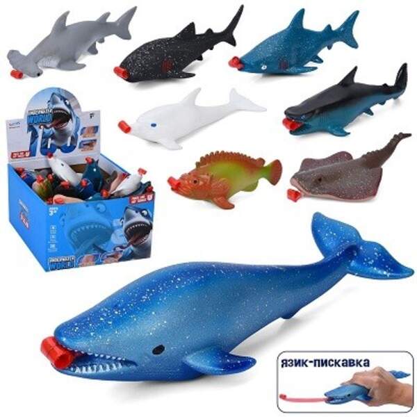 Фігурка BY568-911 (96шт) морський мешканець, від 22см, рухливий язик, язик-пискавка, 16шт(8видів) в (шт)