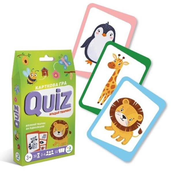 301244 Карткова гра «Вікторина: Вгадай тварину!» (шт)