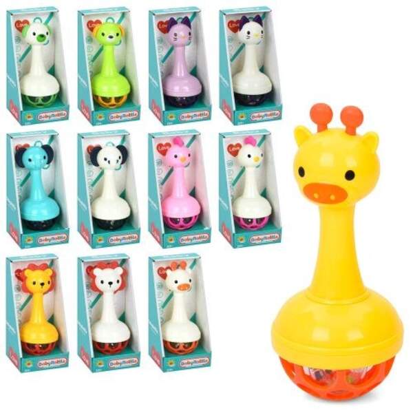 Брязкальце 2862-2-4-5-6-7-8 (180шт) 15см, тварина/пташка, прорузувач, 6 видів по 2 кольори, в кор-ці (шт)