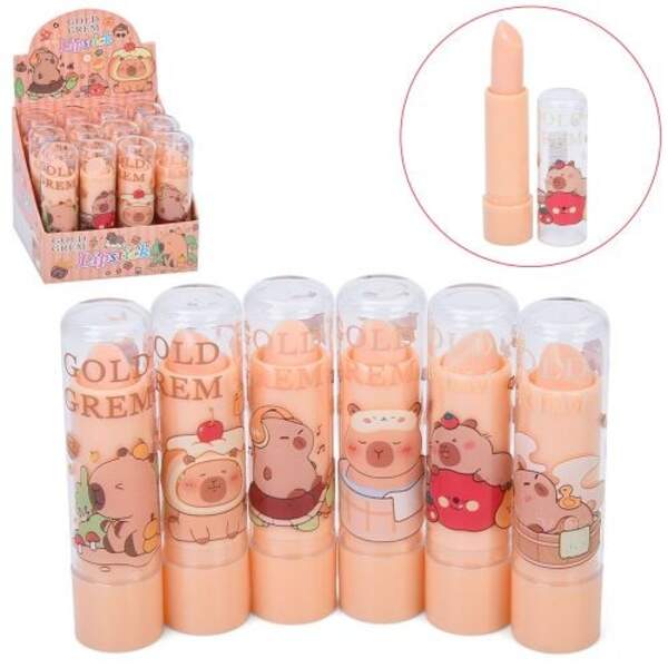 Косметика LK3392-1 (1200шт) помада, капібара, 12шт(6видів) в дисплеї, 8-7,5-6см (шт)