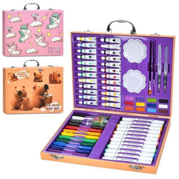 Набір для творчості MK 5690 (16шт) маркери двосторонні, фломастери, акв.фарби, фарби (тюбик), скріпк (шт)