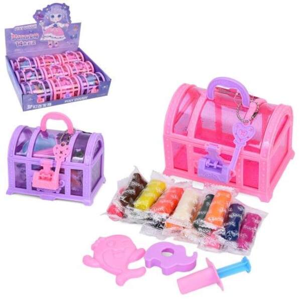 Тісто для ліплення MK 4572-2 (108шт) 14шт/14кольорів, у стіках, аромат, шприц, формочка 2шт, скриня (шт)