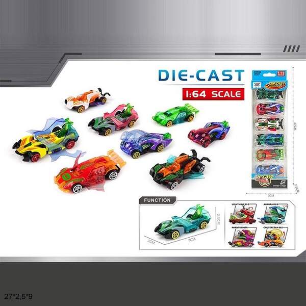 Набір модельок K101A47 метал.при зіткненні трансформується 6шт.в кор.27*2,5*9 /288/ (шт)