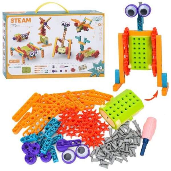 Конструктор 0912 (12шт) робототехніка, великі деталі, викрутка, блок (рухлива деталь, на бат-ці), 10 (шт)