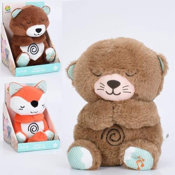 Нічник 85088-85288-85488 (24шт) тварина, 24-15-10см, плюш, світло, музика, рухливий живіт, 3 види(ли (шт)