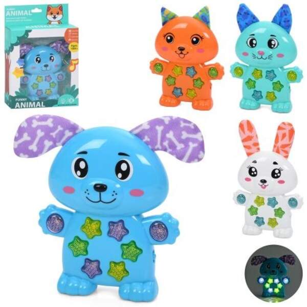 Гра 20244-45-47 (48шт) тварина, 14см, музика, звук(англ), світло, вушка шуршать, 2 режими гучності, (шт)