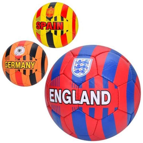 М'яч футбольний 2500-289 (30шт) розмір5,ПУ1,4мм,ручна робота, 32панелі, 400-420г, 3види(країни), в п (шт)
