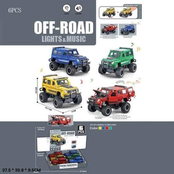 Джип MH168-207 інерц.відкр.двері муз.світ.4кол.6шт.в кор.37,5*9,5*33,8 /16/96/ (шт)