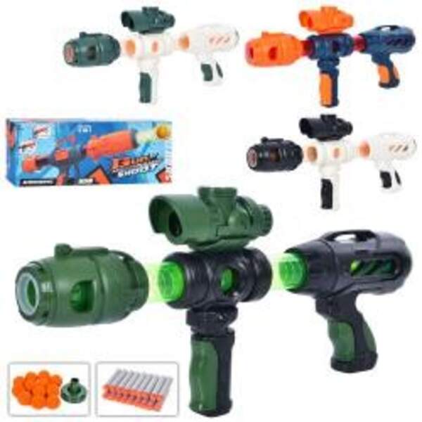 Автомат помповий 998 (40шт) 44см, кульки (м'які) 12шт, кулі-присоски 18шт, 4кол, в кор-ці, 45-16,5-7 (шт)