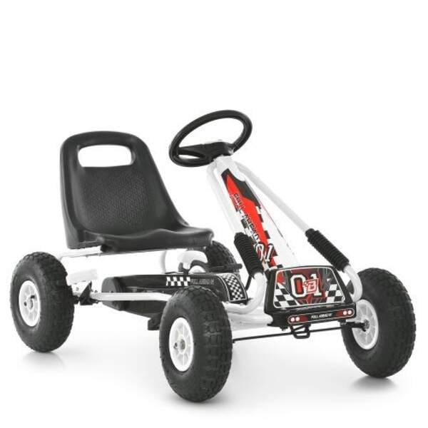 Карт M 0645(2)-1 (1шт) жел,педальний,ручн.гальмо,надувн колеса,ланцюгова передача,рег.сидіння, білий (шт)