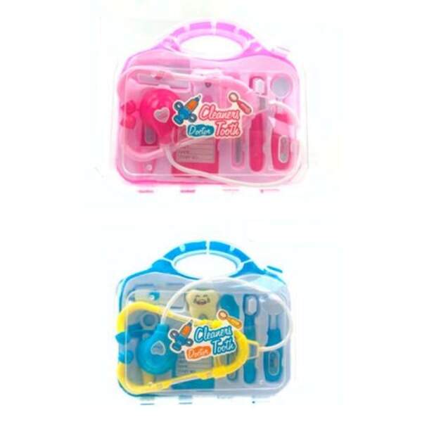 Набір лікаря 7784A-B (36шт) стетоскоп, набір стоматолога, медичні інструменти, 2 кольори, в чемодані (шт)