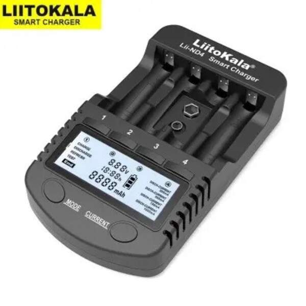 Зарядний пристрій  Liito Kala Lii-ND4 (4 канали Ni-Mh/крона, тест, 220V/12V кабель,LED) (шт)
