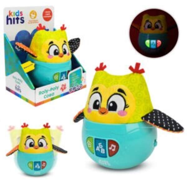 Неваляшка Kids Hits арт. KH64/001 (6шт) совеня, музика, пісні, мякі, тканеві частини, у короб.  см. (шт)