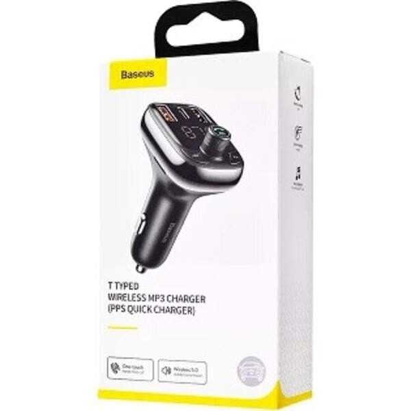 FM-трансмітер Baseus T-Shaped S-13 Car Bluetooth MP3 Player Black CCMT000101 (шт)