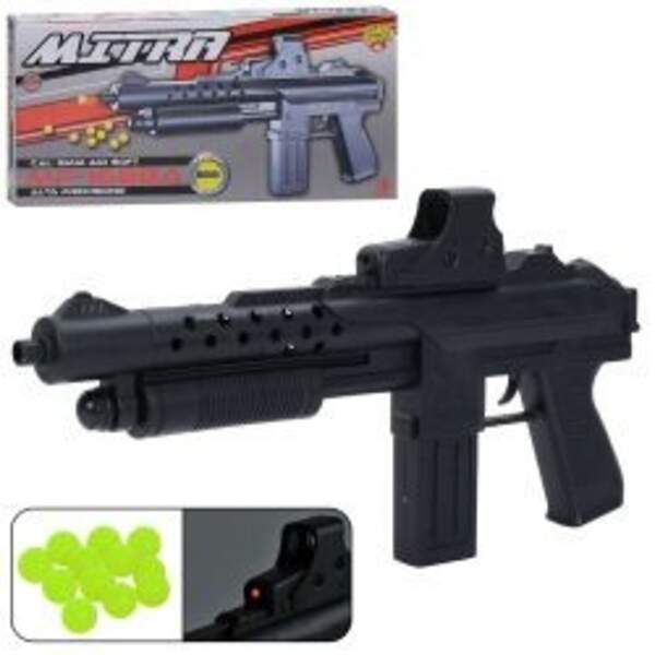 Автомат 1688A (24шт) 39см, пластикові кулі, прицел, лазер, на бат(табл), в кор-ці, 42-20-5,5см (шт)