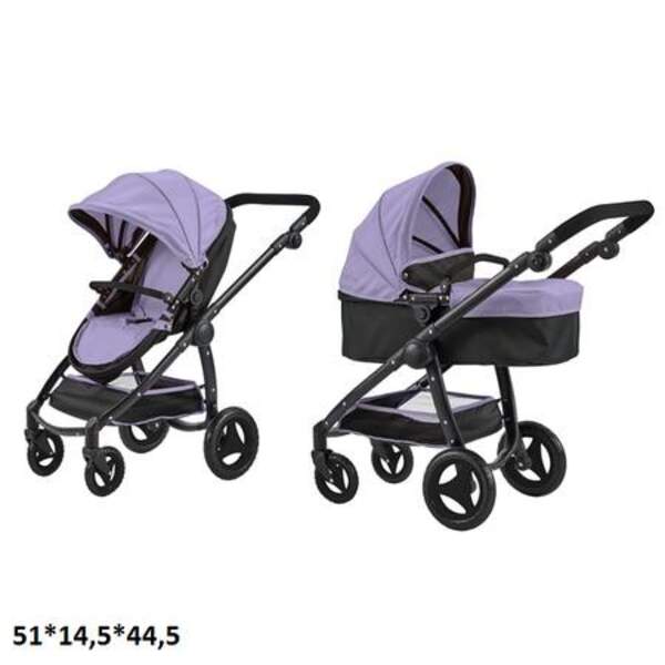 Коляска для ляльки 2в1 CARRELLO ULTRA 9696  PURPLE з сумкою метал.кор.51*14,5*44,5 /1/ (шт)