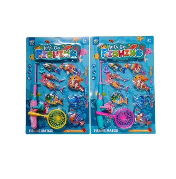 Рибалка арт. 3067-121 (132шт/2) 2 види мікс, вудка, 7 рибок,  планшет 43,5*28,5см. (шт)