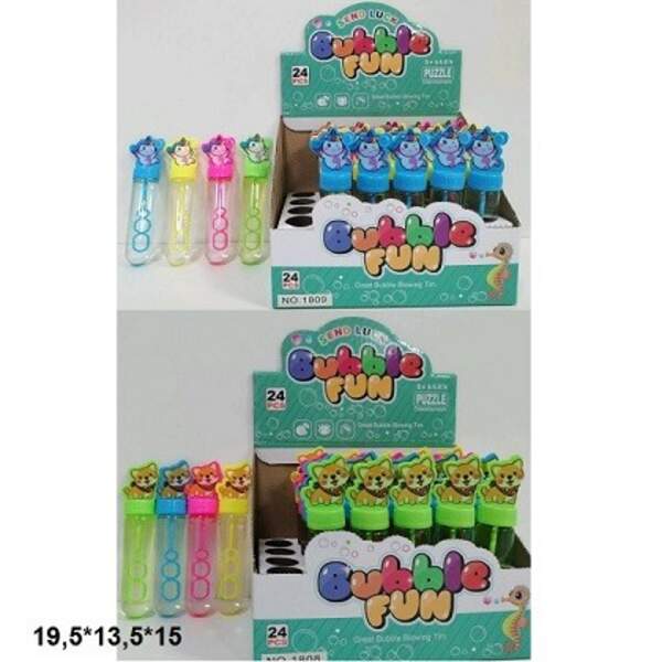 Мильні бульбашки 30мл 1808/1809 тваринки 2в.4кол.24шт.в кор.19,5*13,5*15 /18/432/ (шт)