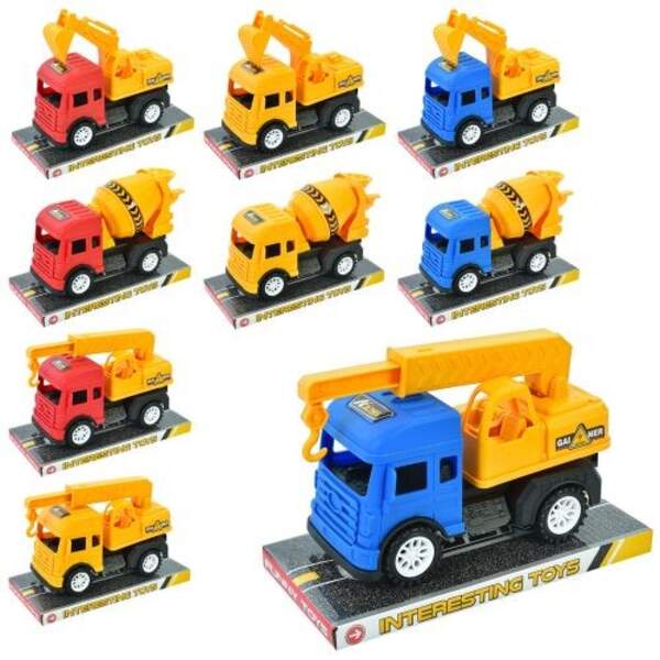 Будтехніка DY235-18-19-20 (120шт) 17см, рухливі деталі, 3 види по 3 кольори, в слюді, 20-13-9см (шт)