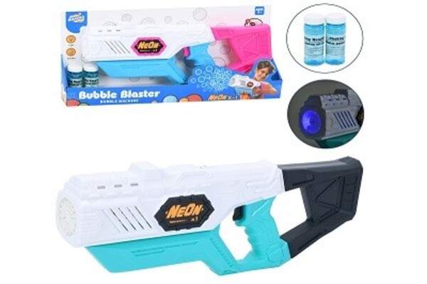 Мильні бульбашки B47 (12шт) автомат/бластер, 42см, світло, запаска 7,5см 2шт, 2 кольори, на бат-ці, (шт)