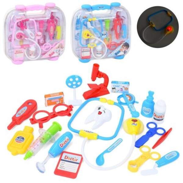 Набір лікаря 8820A-B (12шт) стетоскоп, набір стоматолога, окуляри, медичні інструменти, звук, світло (шт)
