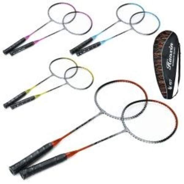 Бадмінтон залізний MS 4610 (20шт) ракетки 2шт, 66см, 4 кольори, у чохлі, 68-26-3см (шт)