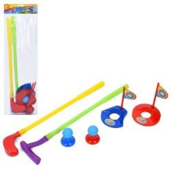 Гольф MK 5803 (60шт) ключка 2шт 48см, лунка 2шт, м'яч 2шт, прапорець 2шт, у пакеті, 19-56-5см (шт)