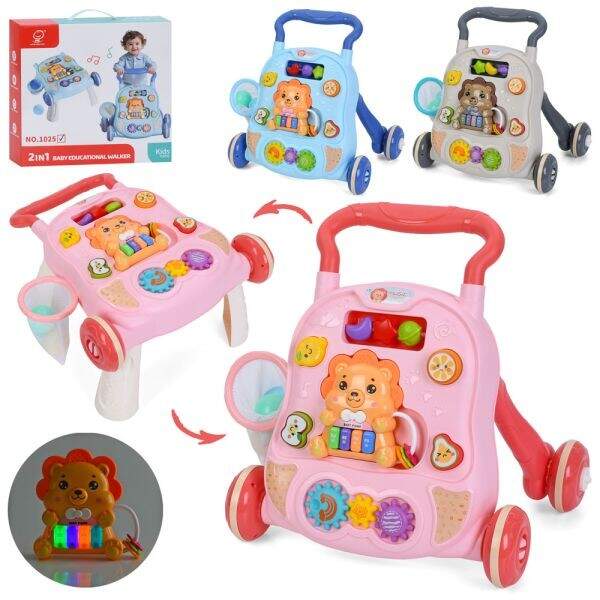 Каталка-ходунки 1024-1025-1026 (8шт) 40-31-в39см, 2в1(стіл 43-41-в22см) ігрова панель/бізіборд, піан (шт)