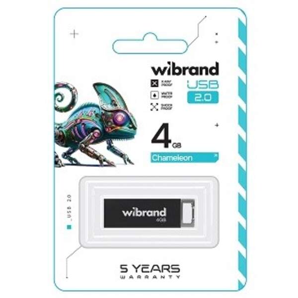 Флеш-накопичувач Wibrand USB 2.0 Chameleon 4Gb Black (WI2.0/CH4U6B) (шт)