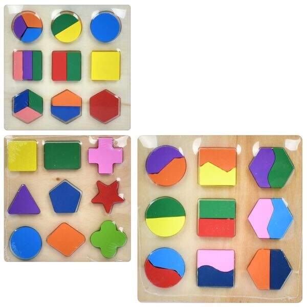 Дерев'яна іграшка Геометрика MD 1545 (50шт) 3 види, у пакеті, 15-15-0,5см (шт)