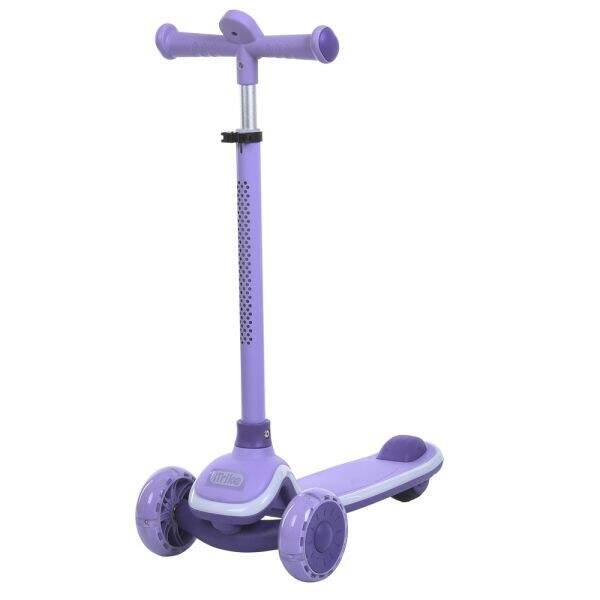 Самокат 5566-lilac (1шт) Maxi-big, метал+пластик, 3колесаПУ, 2колеса 120мм світло, заднє 75мм світло (шт)