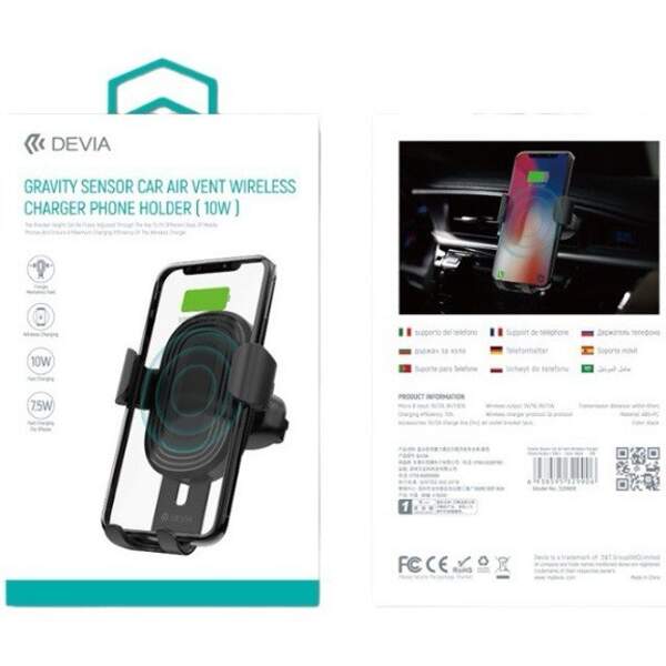 Gravity Sensor Car Air Vent Wireless Charger Phone Holder(10W) (шт)