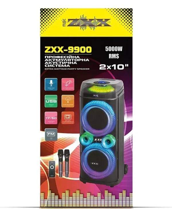 Портативна акустика ZXX-9900 80Вт 2x10" (1) 9194 (шт)