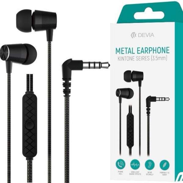 Навушники Kintone Seires Metal Earphone (3.5mm) Black (362316) (шт)