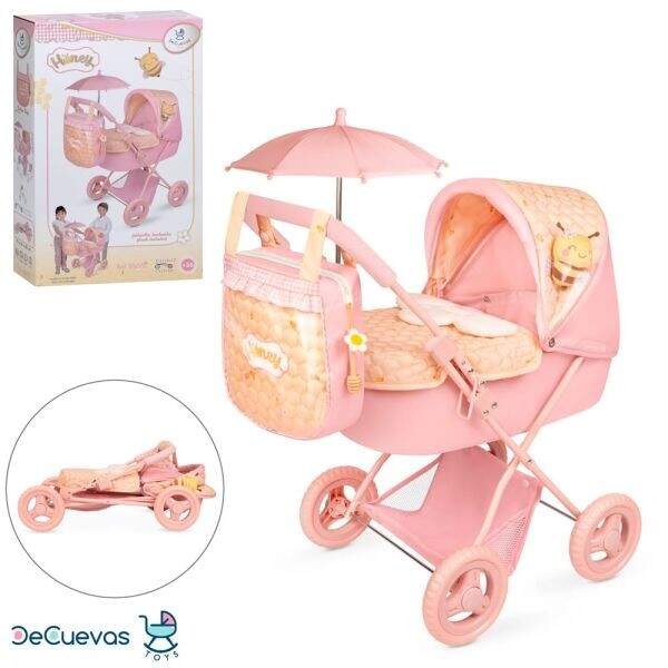 Коляска 85070 (6шт) для ляльки, класика, 38-65-в60см/64см, спальне місце 48-26см, сумка, парасолька, (шт)