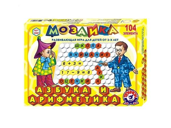 Іграшка мозаїка "Азбука та арифметика Технок " 2087/10 шт (шт.)