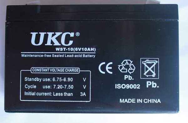Акумулятор BATTERY 6V 10A UKC (10) 2709 (шт.)