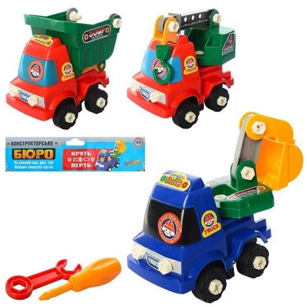 Конструктор 826 B (120шт) на шурупах, будтехніка, 14см, інструменти, 3види, в кульку, 19-18-10см (шт.)