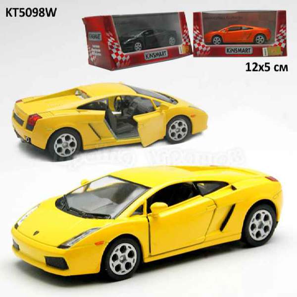 Модель легкова LAMBORGHINI GALLARDO 5'' KT5098W метал.інерц.відкр.дв.4кол. кор./96/ (шт.)