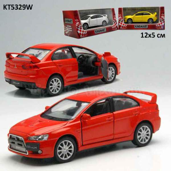 Модель легкова MITSUBISHI LANCER EVOLUTION X 5'' KT5329W метал.інерц.відкр.дв.4кол.кор./96/ (шт.)