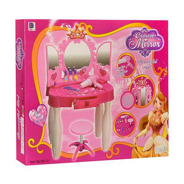 Трюмо 661-21 (6шт) стільчик,фен,муз,світло,аксес,на бат-ці,в кор-ці,70-55,5-8,5см (шт.)