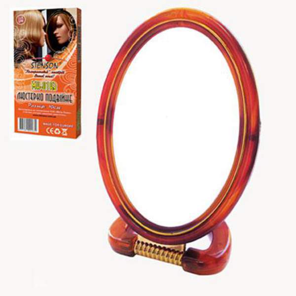 Дзеркало №М1-430-8 2стор з збільшенням  овал. кор. велике 12шт в упак (48) (шт.)