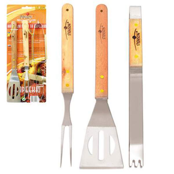 Барбекю-набір (вилка, лопатка, щипці) MH-0166 (24наб) (шт.)