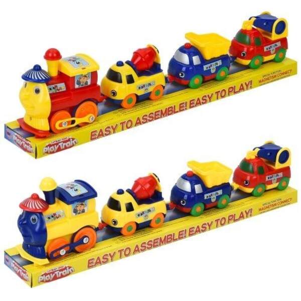 Поїзд 18008E (144 шт) вагони-будтехніка 3 шт, 32см, їздить, магнитні кріплення, рухливі деталі, мікс (шт.)