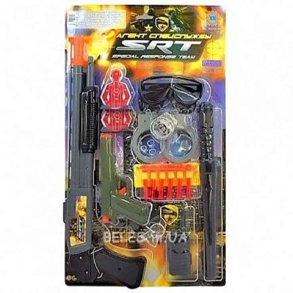 Набір поліції M 0259 U/R (48шт) рушниця, окуляри, пістолет, кийок, наручники, на листі, 31-54см (шт.)