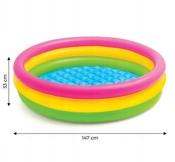 Басейн 57422 (6шт) Коло, 2+, 3кільця, захід сонця, 147-33см, 275л, надув.дно, ремкомплект, в кор-ці (шт.)