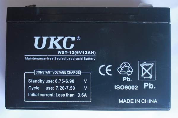 Акумулятор BATTERY 6V 12A UKC (10) 2710 (шт.)