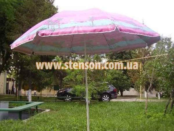 Парасолька пляжна "Designs" d2.0м з нахилом срібло MH-0039-MIX (12шт) (шт.)