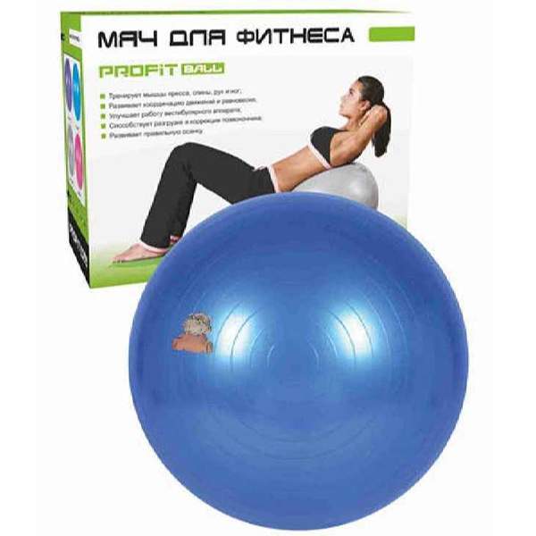 Мяч для фитнеса-55см M 0275 U/R (12шт) Фитбол, 700г, 3 цвета, в кор-ке, 17,5-23-8см (шт.)