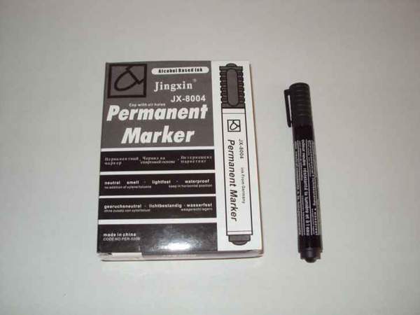 Маркер №HW-8004-1-К круглий чорний в уп. 12шт (1200/12) (шт.)